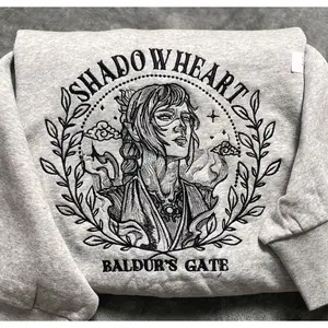shadowheart embroidered hoodie, Baldur's Gate embroidered sweatshirt, bg3 shirt, gift for gammer