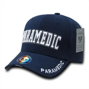 212 MAIN Embroidered Paramedic Cap - Deluxe Protective Headwear, Sandwich Bill, Hook-and-Loop Closure, Navy (Law Enforcement Use)