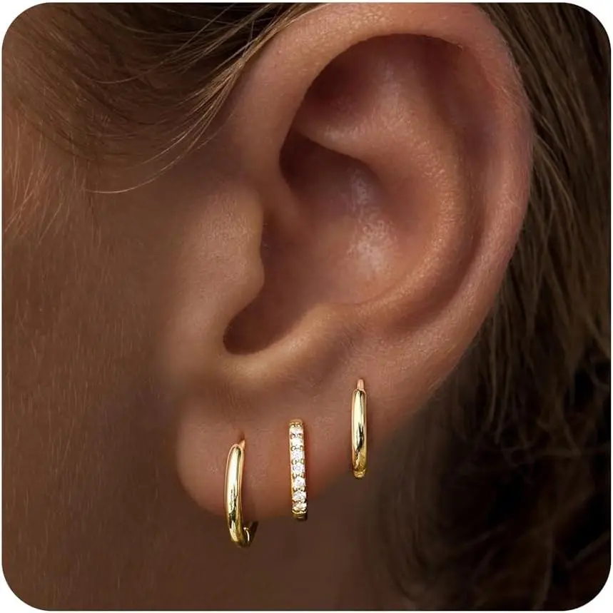 Gold-mix hoops 81012