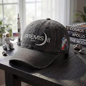 Embroidered Artemis II 2026 Mission Baseball Hat, NASA Space Program Dad Cap, Astronaut Moon Landing Gift, Vintage Blue Distressed Hat
