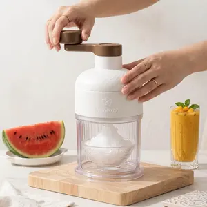 Kayoura Portable Ice Shaver and Snow Cone Machine - Manual Hand Crank Ice Crusher with Stainless Steel Blades for Shaved Ice, Slushies, Margaritas, and Summer Treats - Compact BPA-Free Design crusher maker slushy smoothie blender kitchen tool gadget cockt