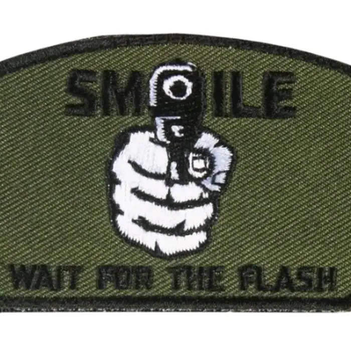 Smile Wait For The Flash - Green 3.0625" x 1.875"