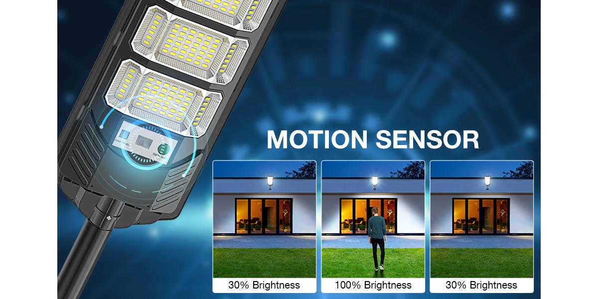 2 Pack Solar Parking Lot Lights, 6500K Motion Sensor Flood Lights with Remote, Dusk-to-Dawn Waterproof Outdoor Lighting for Yard & Commercial Areas,yard path outdoor security light