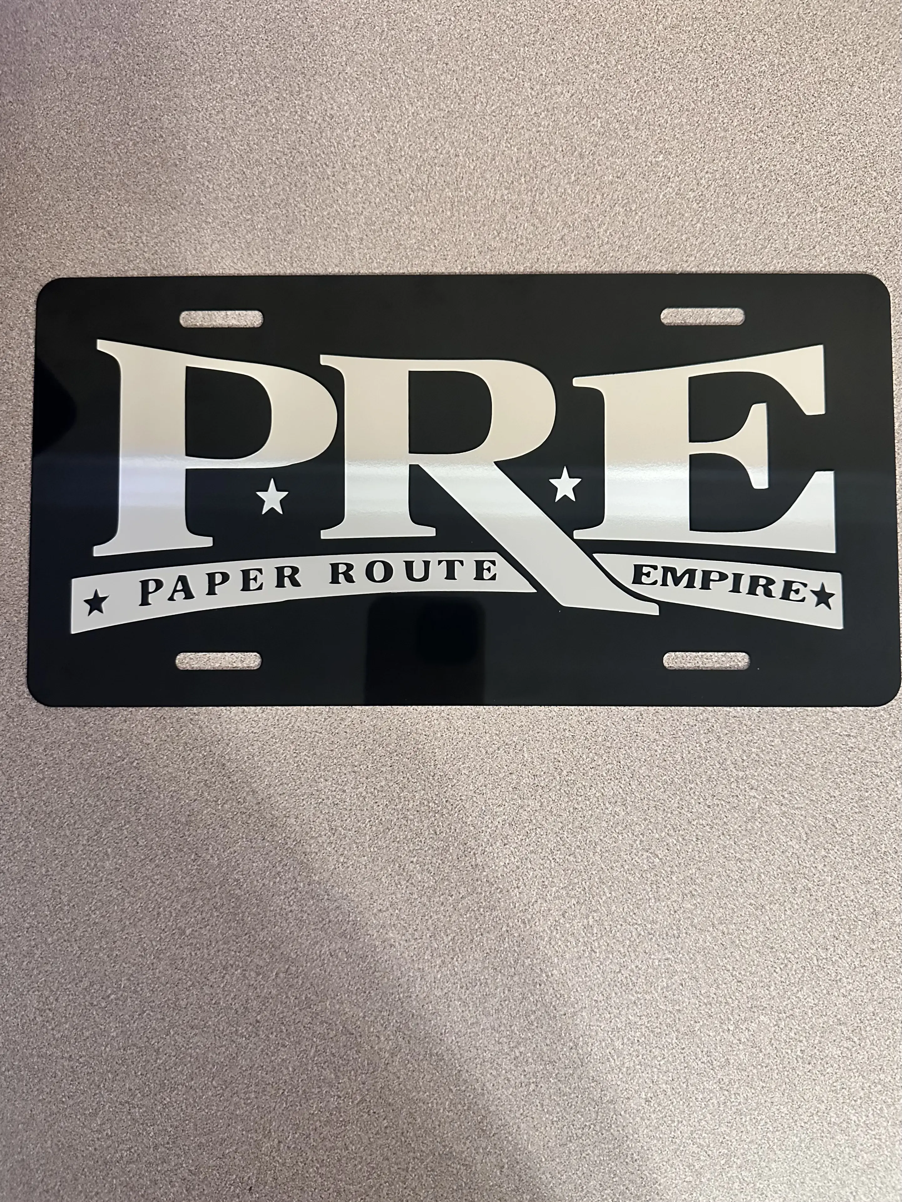 PRE Front License Plate - 12x6 Inches, Weather Resistant, Handmade in the USA, Humor Decal for Trucks & Cars, Easy Installation