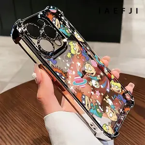 Cartoon Funny R-Rugrats Case for Samsung Galaxy, S22fe, S23,S24, S22plus.s23ultra.s24ultra, Iphone16, 15 14 13 12 11 Pro Max X Xsmax Drop-Resistant Transparent Soft Back Cover
