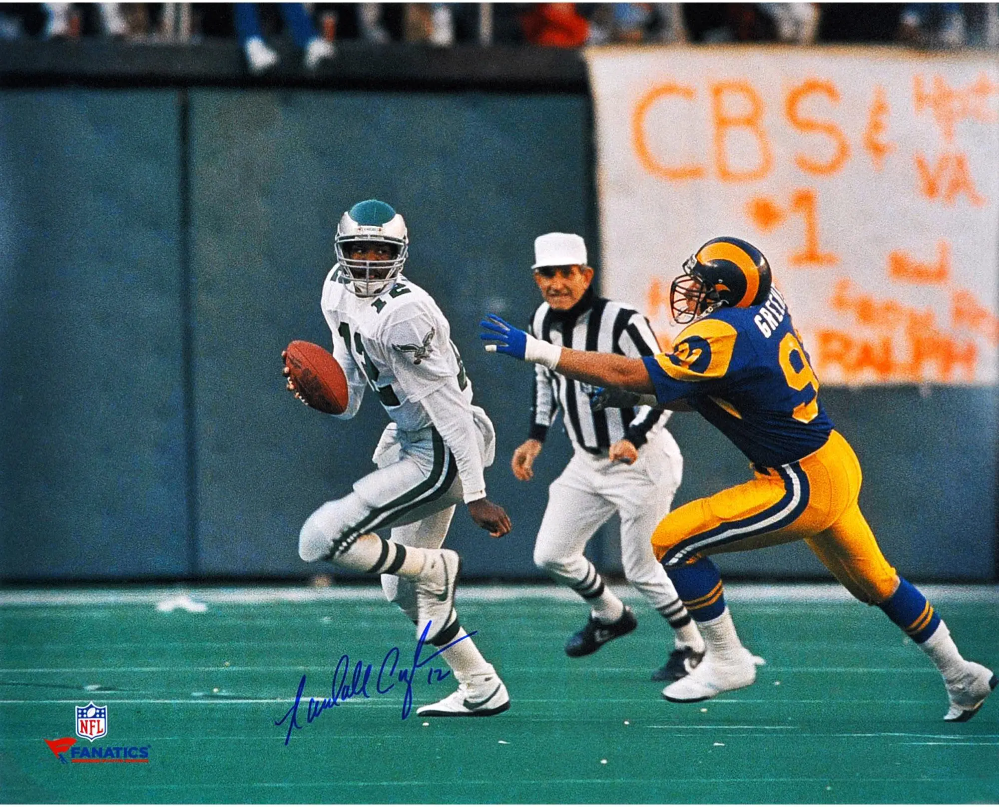 Randall Cunningham Philadelphia Eagles Autographed 16" x 20" White Uniform Scramble Photograph - Fanatics Authentic Certified