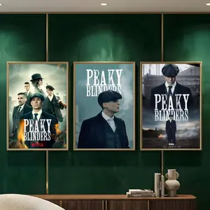 P-Peaky B-Blinders TV Good Quality Painting Calligraphy HD Heavy-Duty Waterproof Wrinkle-Resistant Canvas Print – Tool-Free Durable Hides Wall Flaws & Boosts Style for Living Rooms Bathrooms