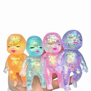 Glittery Baby Squishy Stress Toy, Anxiety Relief Product, Sensory Stress Reliever for Fidgeting & Decompression Squeeze