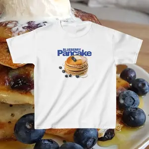 Blueberry Pancake Baby Tee | Y2K Baby Tee, 90s Baby Tee, Y2K Shirt, Y2K Graphic Baby Tee, Tumblr Tee, Pancake Shirt