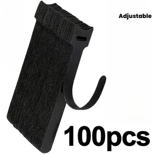 100pcs Set Nylon Cable Straps, Reusable Fastening Cable Ties, 5.94 Inch Adjustable Wire Cord Ties, Desk Organizer, Microfiber Cloth Cable Straps Hook Loop Cord Organizer, Desk Accessories