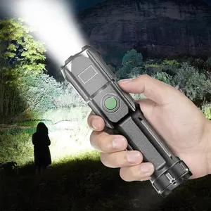 Super Bright Rechargeable High Lumens Flashlight, Portable with Extendible Zoom Function, Multi-Functional Handheld Torch for Outdoor Adventures and Emergencies, High Power Torch, Rechargeable Powerful Flashlights
