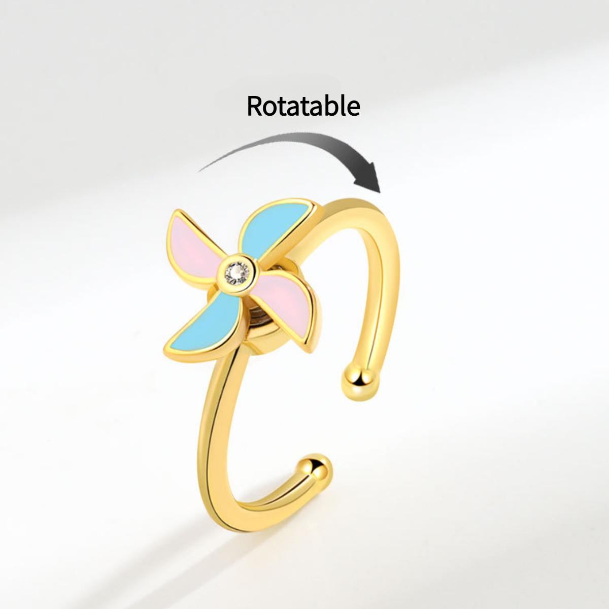 Elegant Rotatable Windmill-Inspired Wrap Ring, Premium Craftsmanship Spinning Adjustable Open Ring, Dainty Everyday Wear Fidget Jewelry for Women, Thoughtful Gift for Mom Girlfriend Wife, Versatile Layering Accessory Elegant Rotatable Windmill-Inspired Wrap Ring, Premium Craftsmanship Spinning Adjustable Open Ring, Dainty Everyday Wear Fidget Jewelry for Women, Thoughtful Gift for Mom Girlfriend Wife, Versatile Layering Accessory