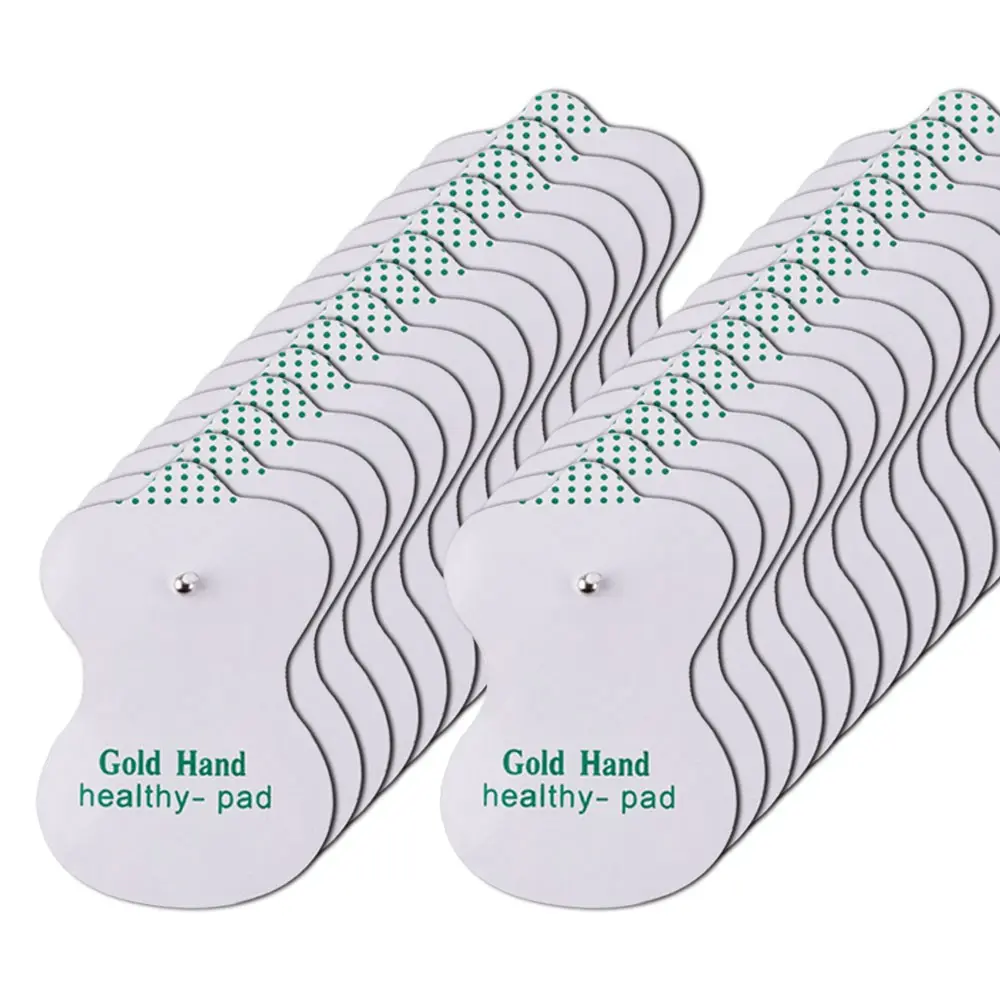 20/50PCS Electrode Pads Replacement Physiotherapy Tens Massage Machine Conductive Gel Tools Electric Muscle Stimulator Patch Slimming Physiotherapy Massager Accessories Muscle Stimulation Reusable Design 3.5mm Snap Pad Attachment