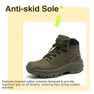 5.AA Men's new outdoor hiking high-top hiking shoes, anti-skid, wear-resistant, lightweight, breathable, outdoor tactical boots, special forces boots, desert jungle style, suitable for camping activities, rock climbing, hiking, and adventure activities.