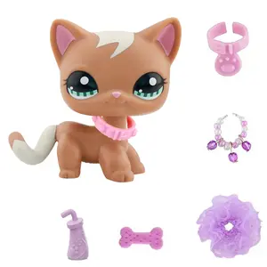 Mini Pet Shop Shorthair Cat Multi Item Party Gift Pack,Shorthair Cat Mini Cat Pets with Cute Accessories,Collectible Imagination for LPS Shorthair Cat,Birthday Christmas Halloween Gift