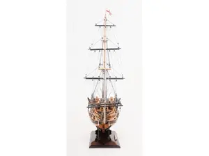 212 MAIN 401911 Large Size 29 in. Wood Brown Traditional Hand-Painted HMS Victory Bow Section Decorative Wooden Boat Sculpture