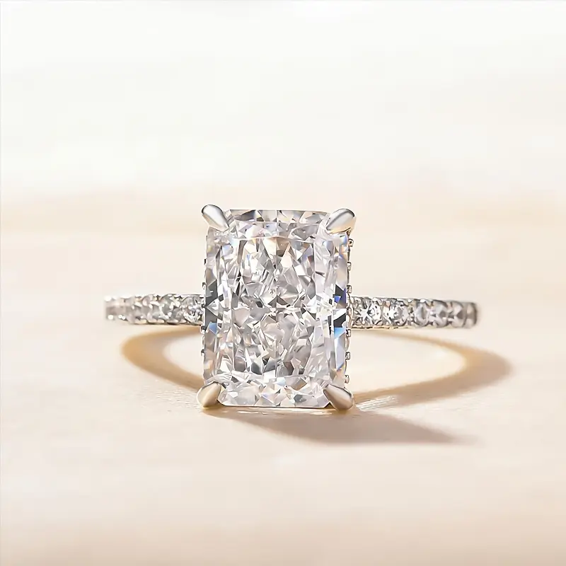 Elegant 4 Carat Moissanite Engagement Ring, 925 Sterling Silvery, Single Stone with Synthetic December Birthstone, Ideal for Christmas, Wedding, Anniversary, Valentine's, Mother's Day wedding ring promise ring gf engagementrings smart ring