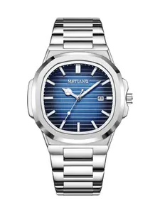 Square Business Style Watch, Glow-In-The-Dark Calendar, Waterproof, Elegant Design, Perfect for Professional Use, Durable & Stylish, Quartz Analog Watch, Stainless Steel Watch, Luminous Dial