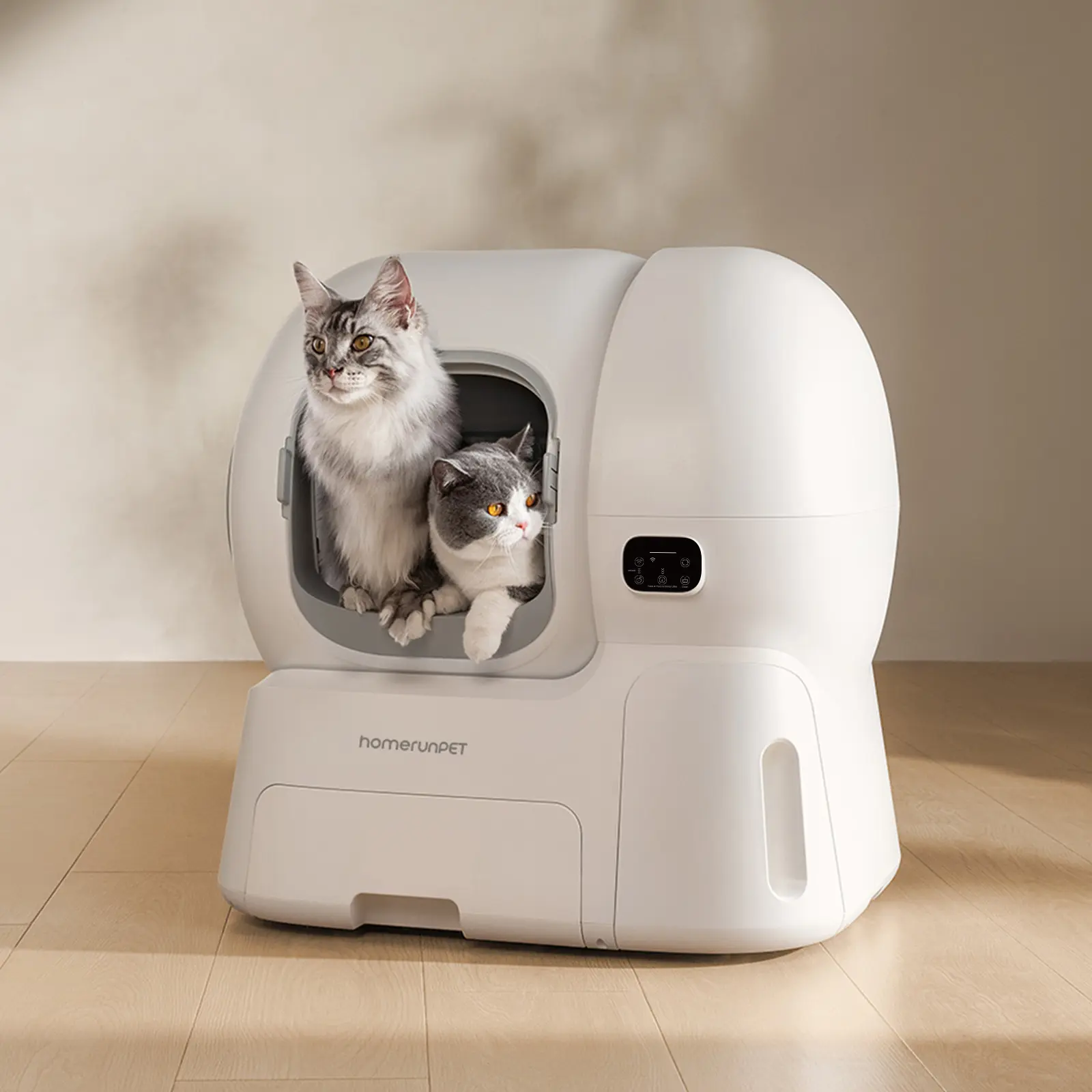 HomerunPET Self-Cleaning Litter Box 106L Ultra Large Automatic Cat Litter Box with WiFi App Control Smart Odor Control Safety Features for Multi-Cat Homes