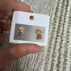 Amtiari Boy and Girl Earrings – 14K Gold Plated, Waterproof, Lightweight, Daily Wear