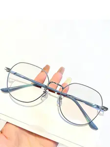 Vintage Round Frame Glasses, Casual Fashion, Durable Plastic Frame, Lightweight Design, Perfect for Work & Daily Use