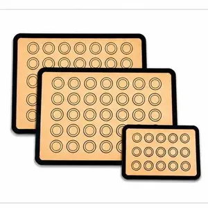 3pc Nonstick Reusable Baking Mats, BPA-Free Heat-Resistant Oven Tray Liners for Baking & Roasting, Macaron Cookie Sheet Bakeware for Kitchen Utensils