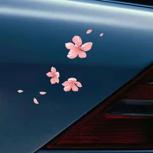 Cherry Blossom Pattern Car Sticker, Cute Flower Pattern Car Decal, Waterproof Durable Scratch Blocking Vehicle Exterior Decorative Decals