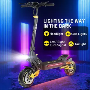 iENYRID ES1 Electric Scooter Foldable 2400W Dual Motor 48V20.8Ah Lithium Battery 10-inch Tires Adult City E-Scooter with LED Lights & Off-road Air Tires wheel disc brake