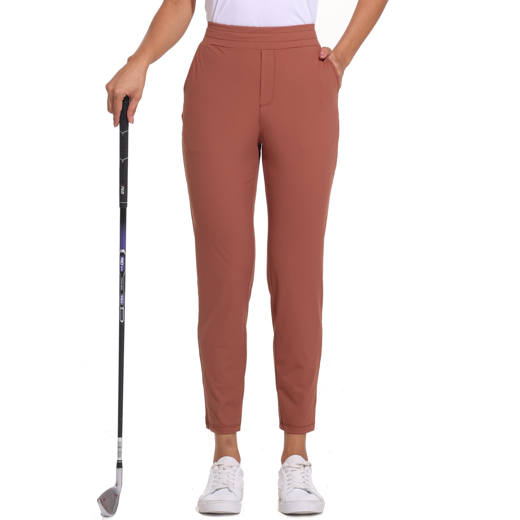 7/8 Golf Pants for Women, Lightweight Athletic Sweatpants with Pockets, Gym Work Travel Casual Trousers