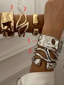 Irregular Design Cuff Bangle, Fashionable Jewelry for Women & Men, Trendy All-match & Exquisite Jewelry for Birthday Gift, Accessories, Jewellery