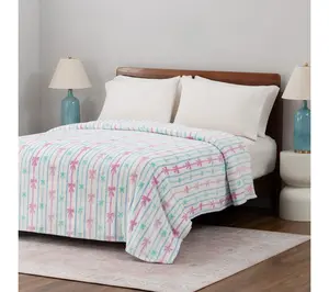 Berkshire Blanket Krissy Mast Printed Bow Blank et King