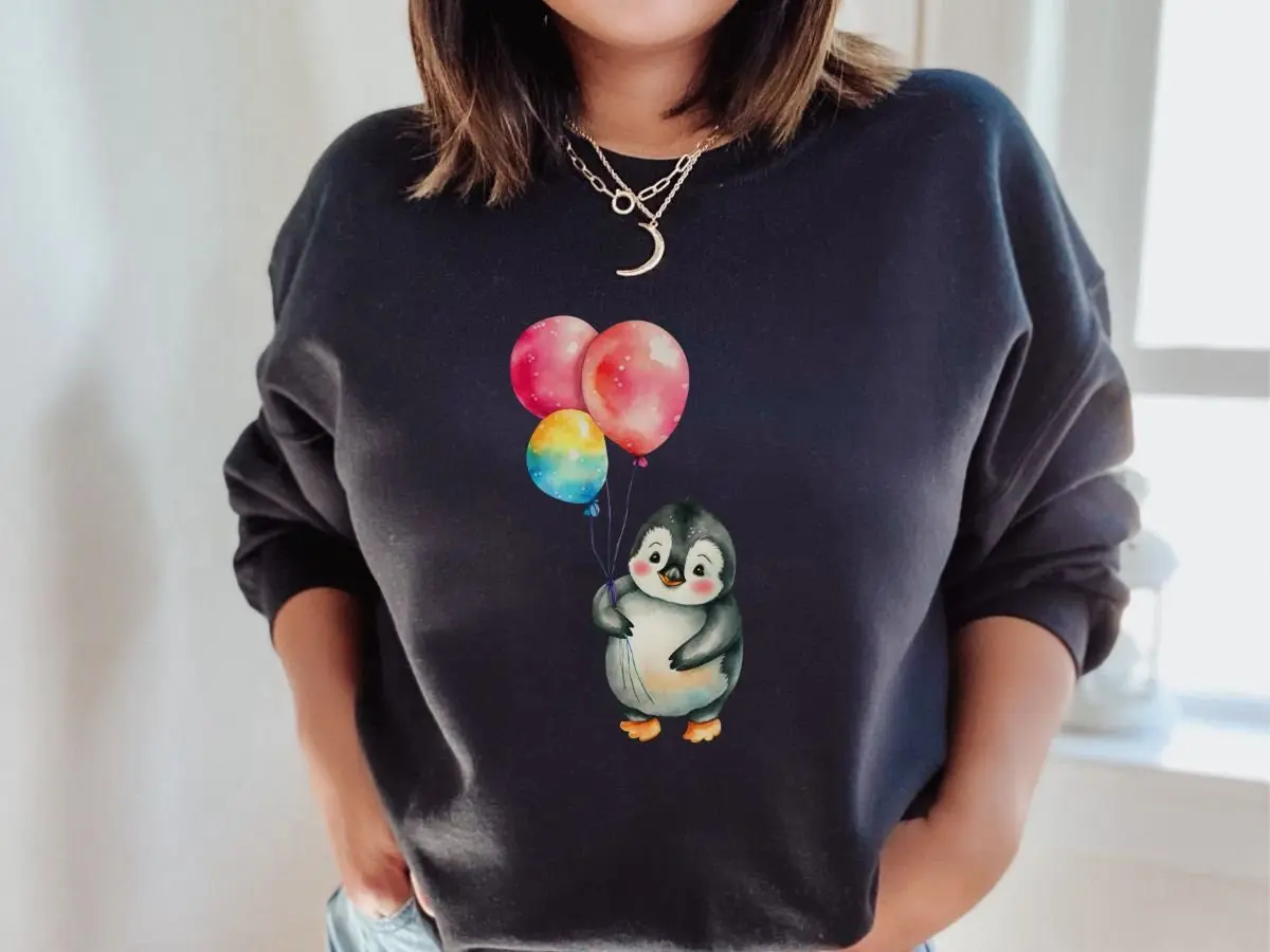 Penguin Sweater, Cute Penguin Shirt, Cute Shirts For Women, Cute Animal Lover Pullover, Unisex Sweatshirt, Gift For Girlfriend, Cute Sweater