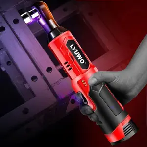 16.8V Electric Ratchet Wrench, 3/8 Inch Lithium Electric Ratchet Wrench with 90 Degree Right Angle, Suitable for Narrow Space Operations