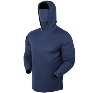Hooded UPF 50 UV Protective Long Sleeve with Gaiter - Premium Outdoor Wear, Sun Protection, Lightweight, Breathable, Moisture-Wicking, Men's Outdoor Wear