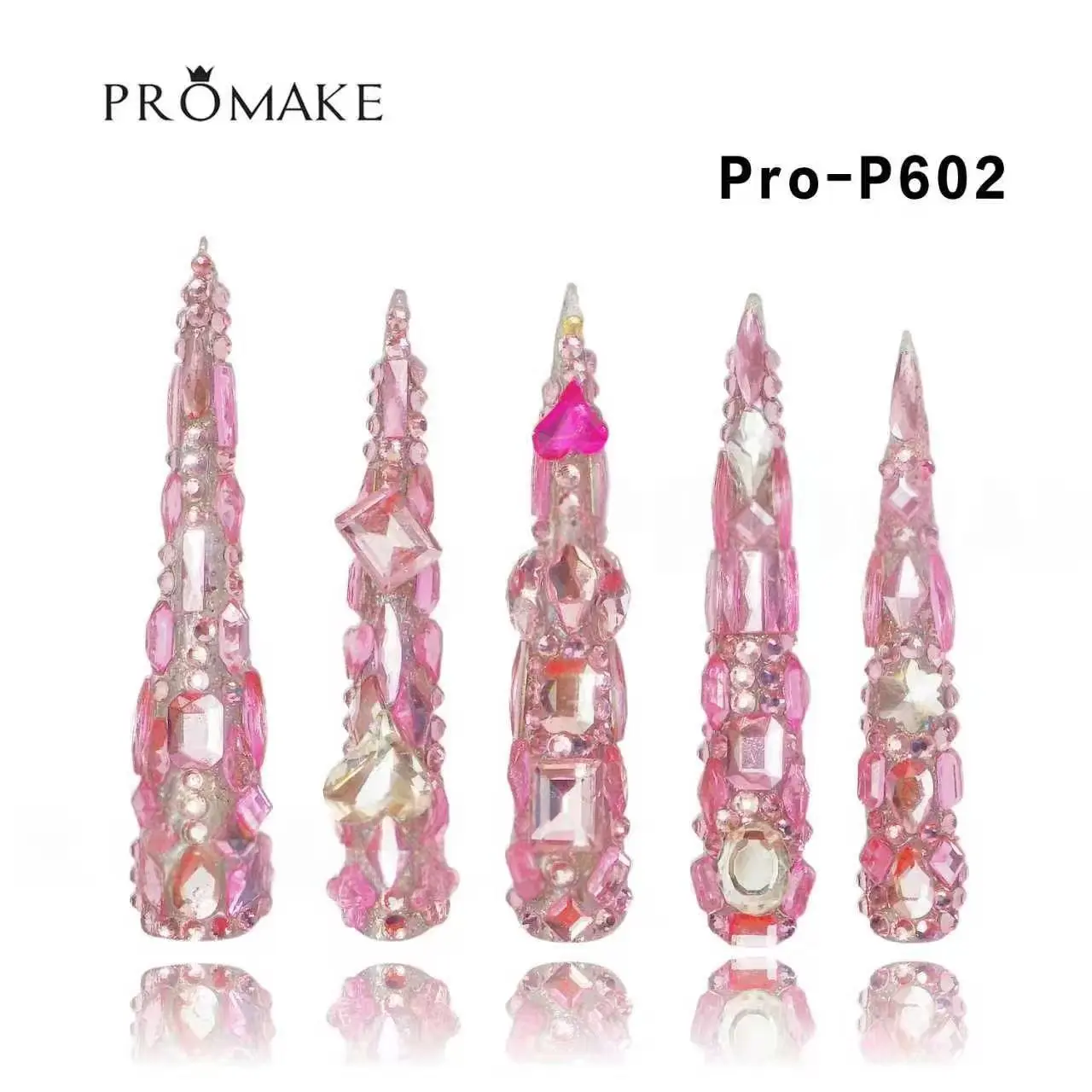 Promake Queen Nails-  78MM-  Extra Long Luxury Handmade Press on Nails-  Nail Art Nail Care-With Nails Tools-  78MM Length Super Long Length -  S-L Size