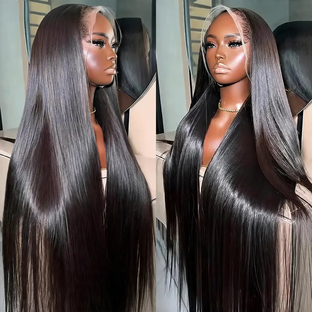 30 32Inches Straight 13x6 HD Lace Frontal Wig 100% Human Hair Pre plucked Natural Hairline 13x6 Lace Front Wig 250% Density Full Human Hair Wigs on Sale