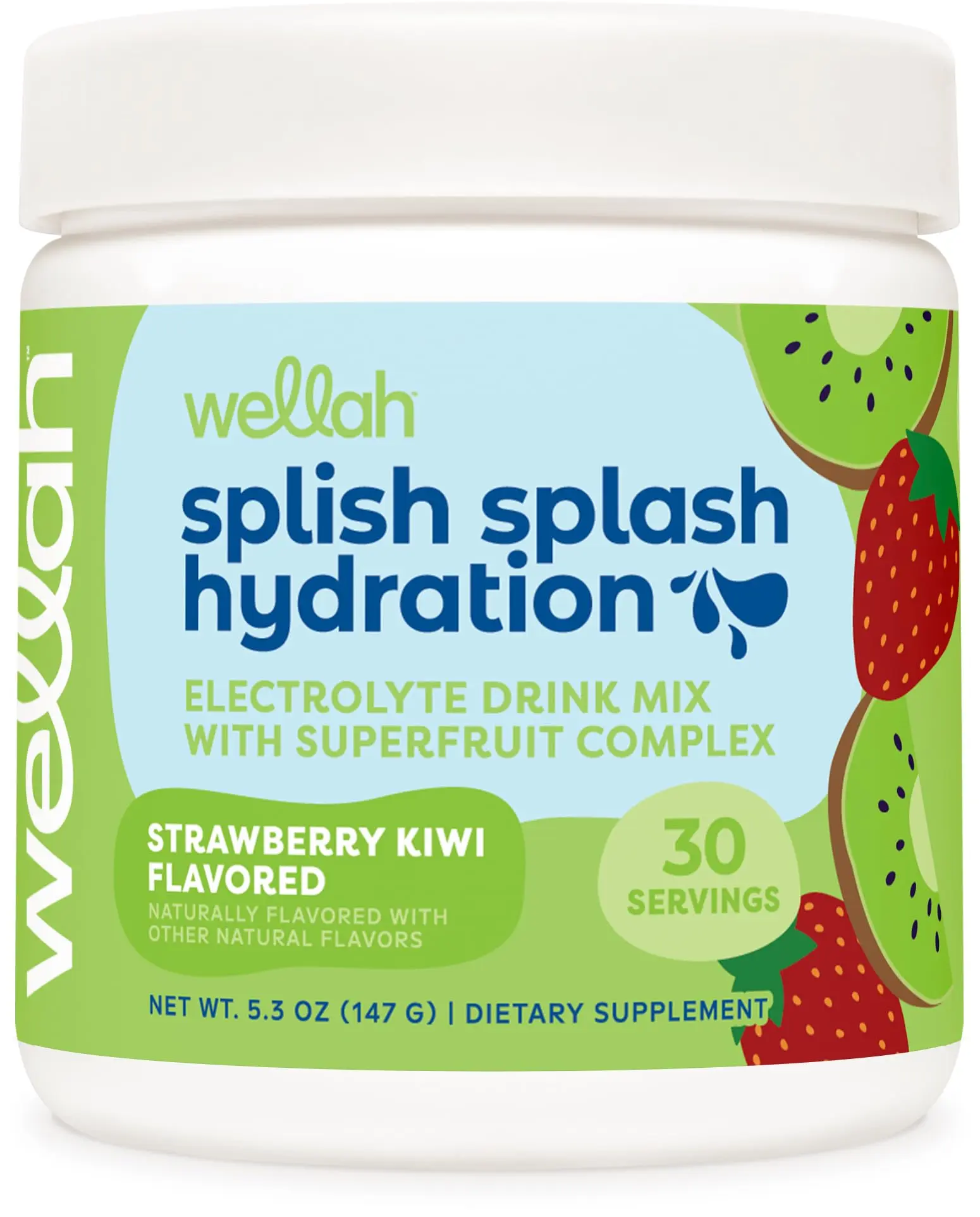 Splish Splash Hydration Electrolyte Drink Mix (Strawberry Kiwi Flavored, 30 Servings)