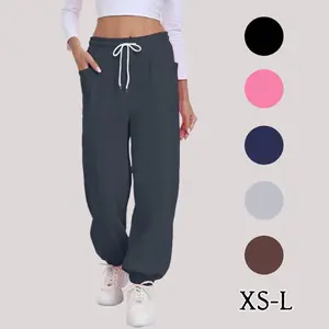 Women Baggy High Waist Sweatpants Comfy Workout Gym Joggers Pants Cotton Lounge Bottoms
