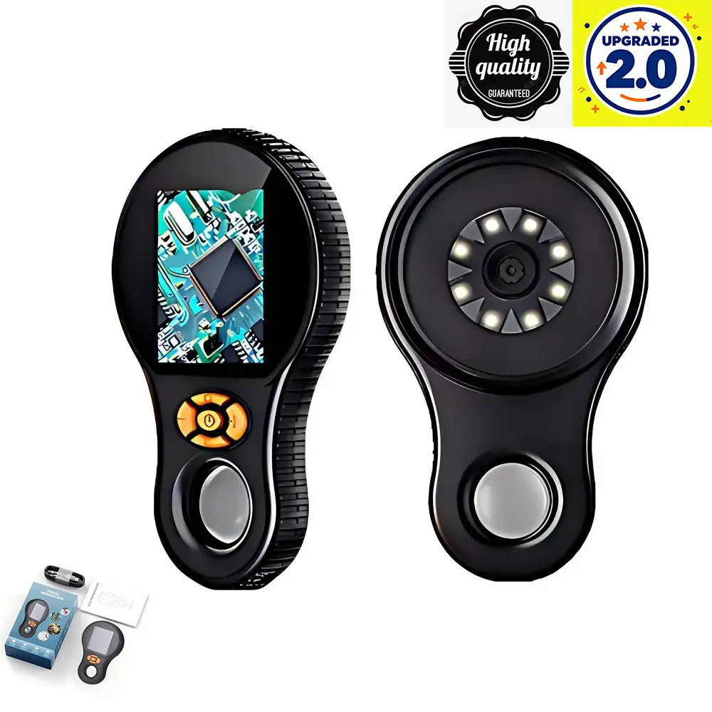 [UPGRADED 2.0] Pocket-Sized Digital Magnifier | 500X Zoom Microscope for Electronics, Hobbyists, Kids & Teens Exploration