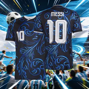 2026 Argentina National Home And Away 10# Messi Short And Long Sleeve Soccer Jersey Fans Version Breathable