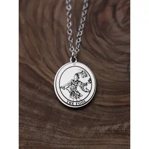 Round The Fool Tarot Card Necklace