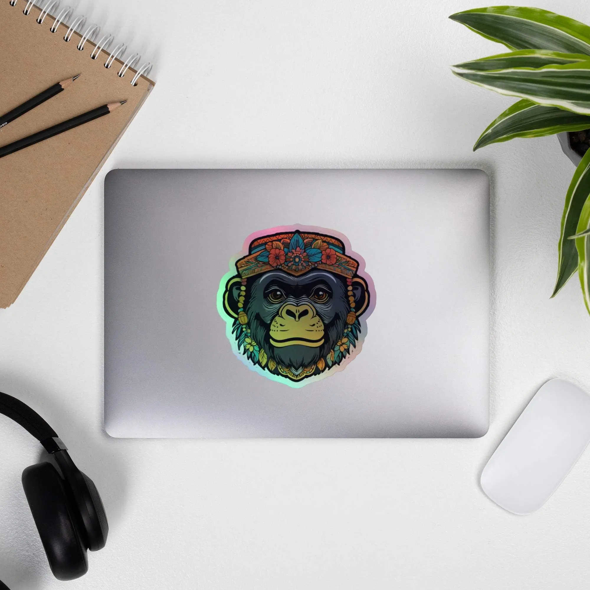 Boho-Gorilla 4 Holographic stickers