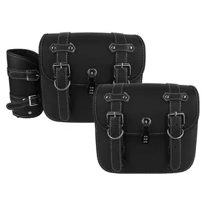 Motorcycle Side Bag, Waterproof Small Capacity Saddlebag, Side Tool Tail Bag Storage Bag, Repair Kit Leather Saddlebags