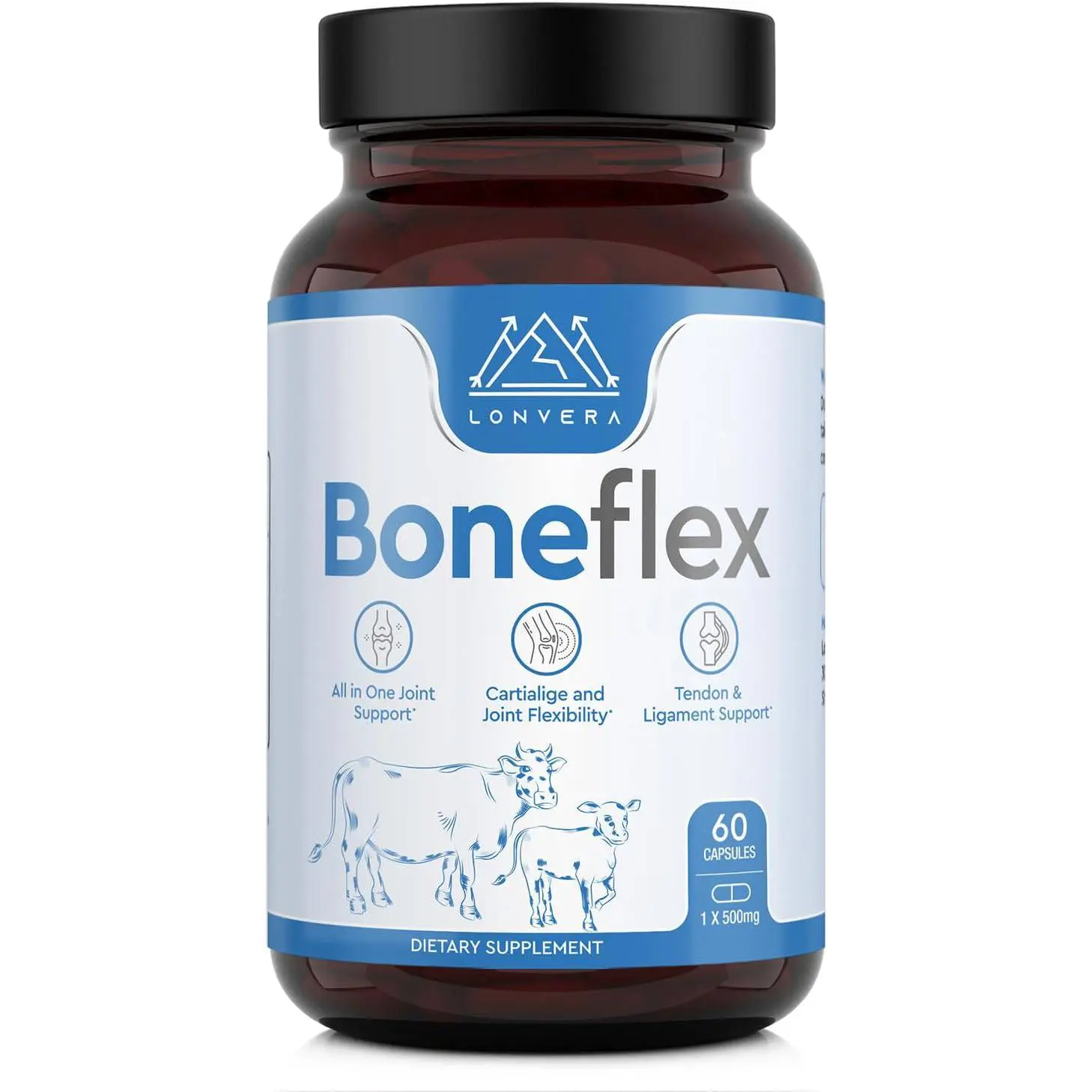 Boneflex Glucosamine Chondroitin MSM Turmeric Joint Support Supplement with Grass Fed Bone Marrow and Collagen - Joint Supplements for Men and Women, 60 Capsules