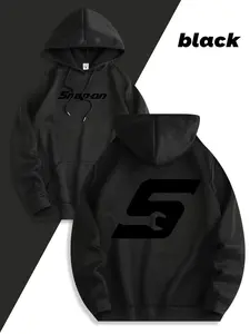 Comfortable AllSeason Red Snapon Hoodie Featuring Casual Fit Long Sleeves and Alphabet Pattern