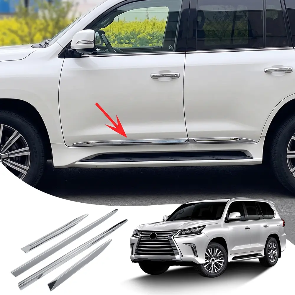 Custom 1:1 Fit Chrome Car Side Body Molding Trim, Car Accessory for Lexus LX570/LX450D 2008-2022, Door Protection & Exterior Appearance Enhancement