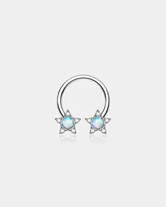 Synthetic Opal Star Horseshoe Septum Ring