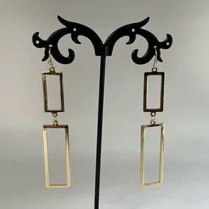 Y2K Vintage Dangle Earrings - Trashy Y2K Early 2000s Alloy Blend Earrings for Women, Lightweight Hoop Design, 2.8 Inch Length cute earring fashion chain