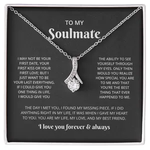Soulmate Gift, To My Soulmate Necklace, Girlfriend Gift, Wife Gift, Wife Necklace