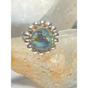 Abalone ring size 7.25 Mexico southwest sterling silver women girls